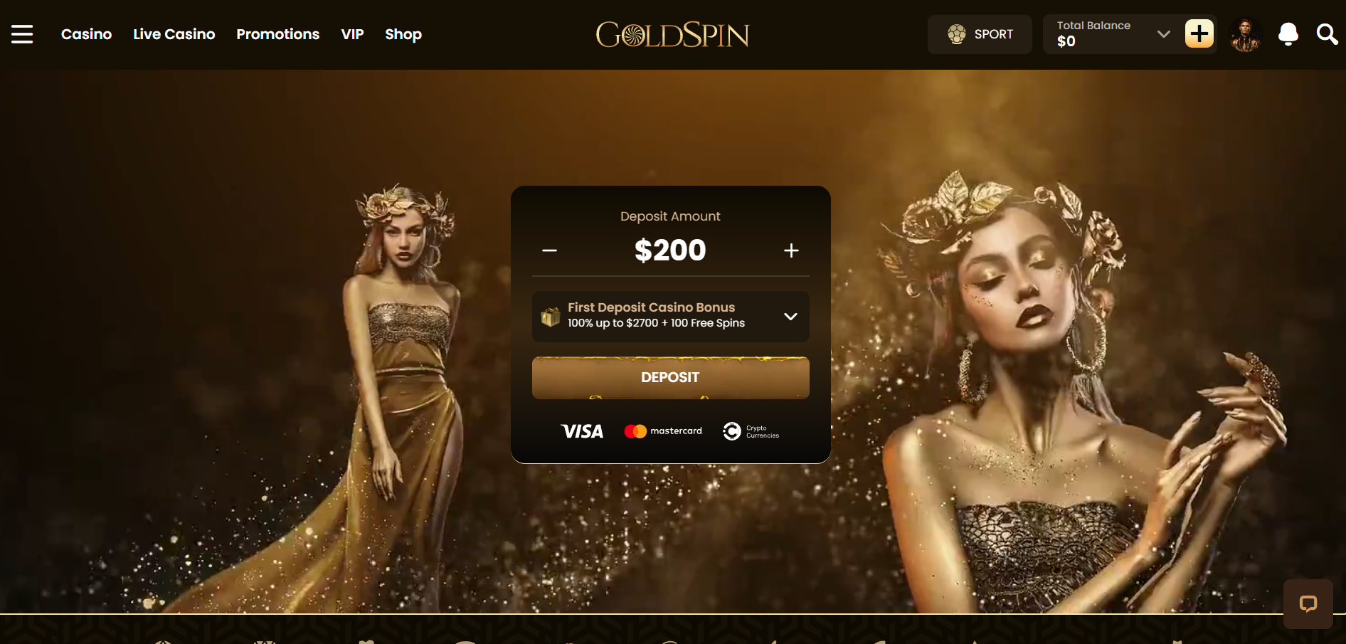GoldSpin interface