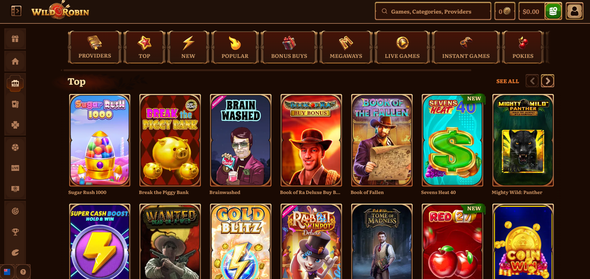 Wild Robin interface